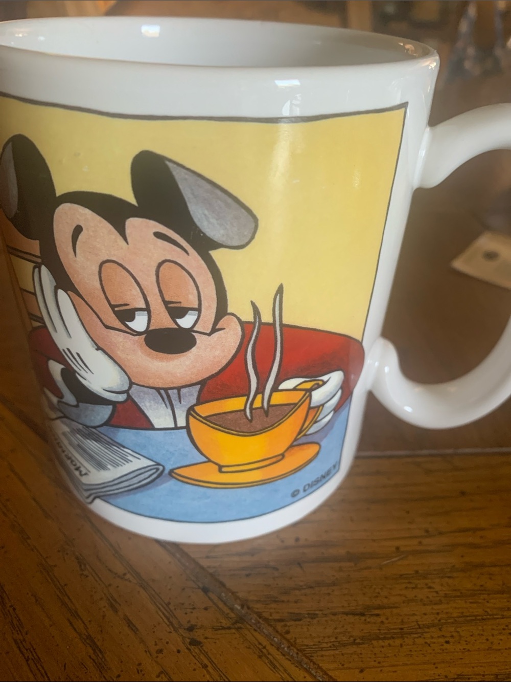 Disney Mickey Mouse Yellow and Red Ceramic Mug